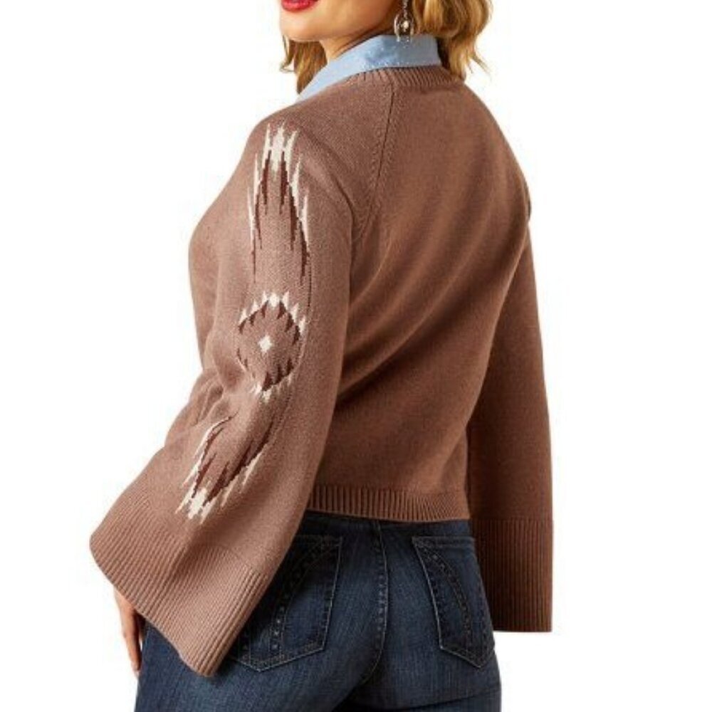 Ariat Women's 2XL Long Sleeve Caravan Sweater Toasted Coconut Melange 10062820